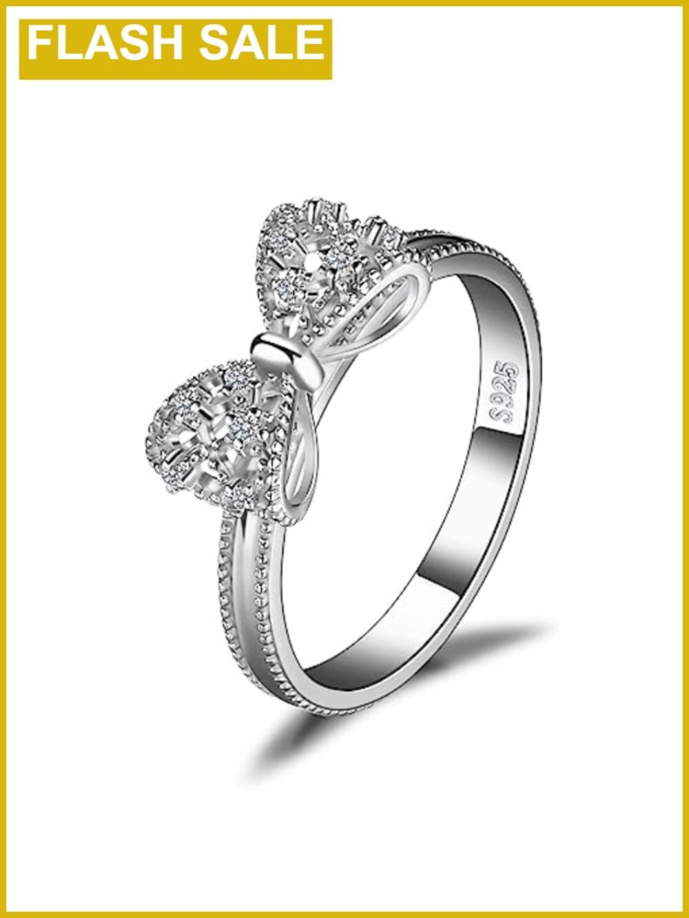 Sterling Silver Infinity Love Knot Promise Ring Stackable CZ